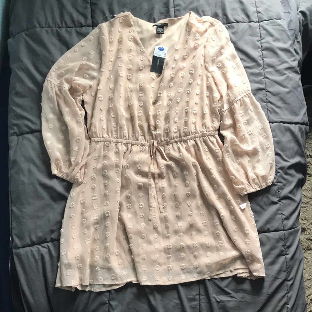 ROBERT LOUIS Moonlight mini dress raised dot pattern sheer with inner lining 1X